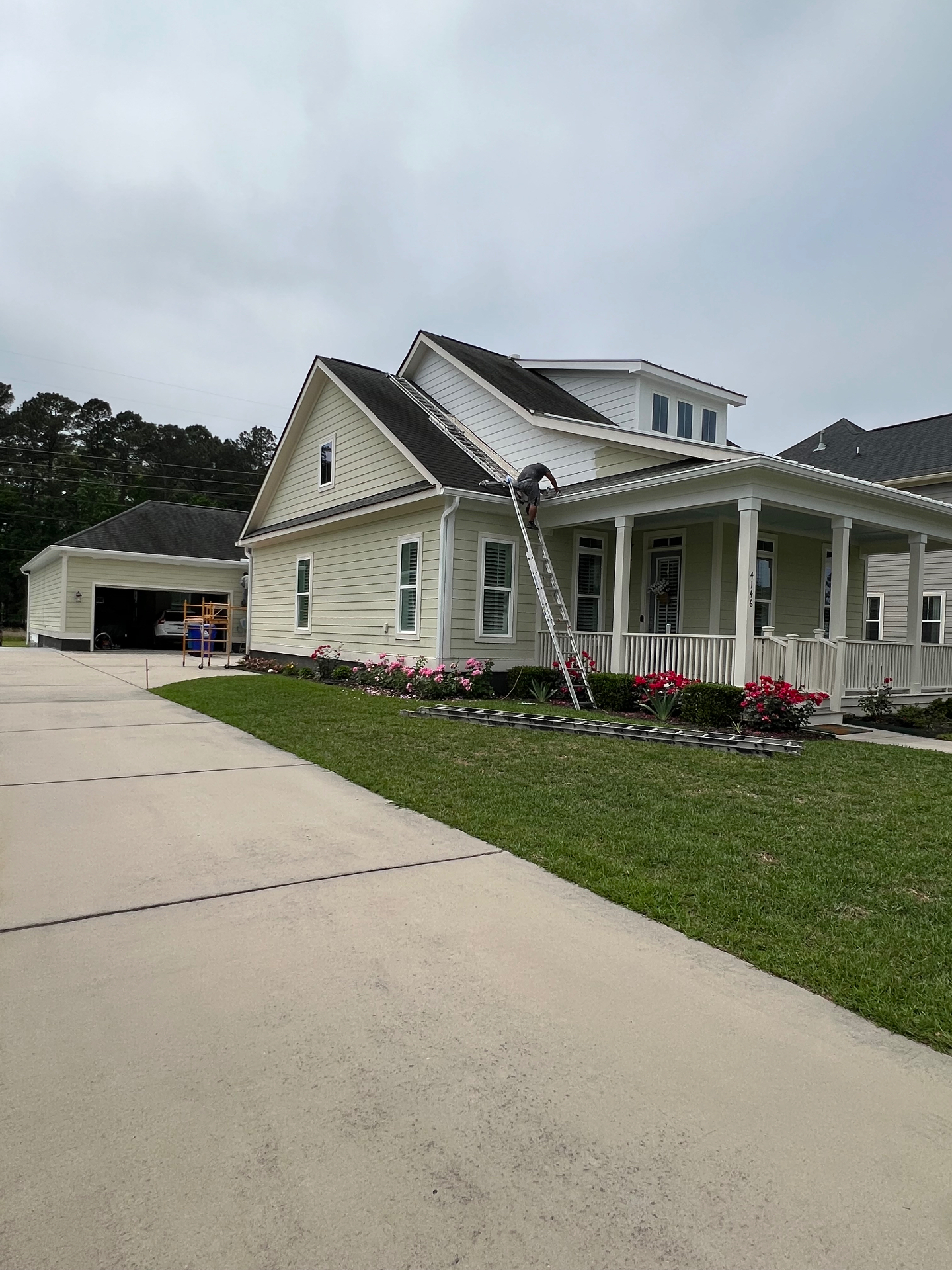 Trim & soffit repaint in progress