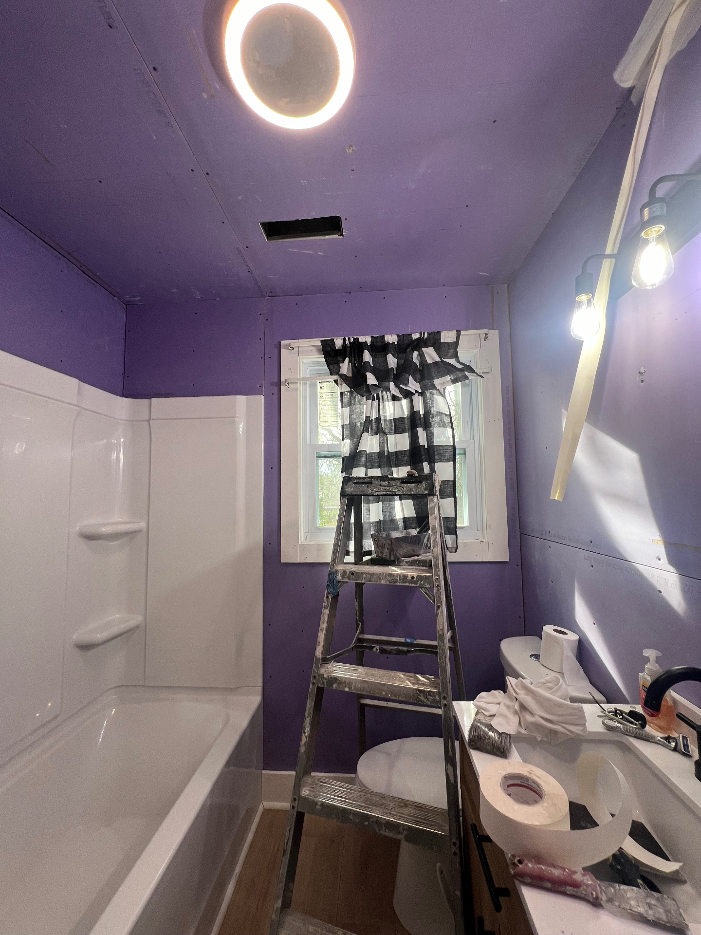 Bathroom drywall & prep — tub surround install