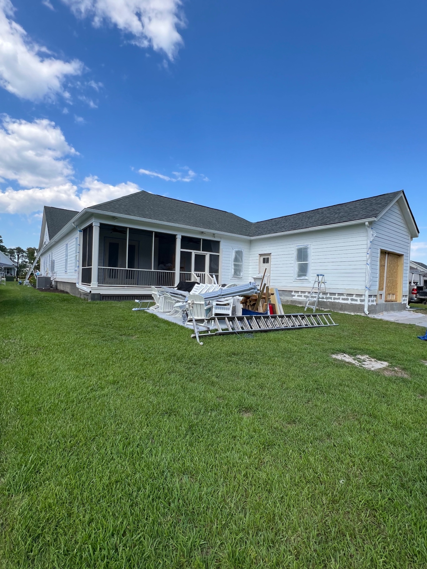 Full exterior repaint — crisp white finish
